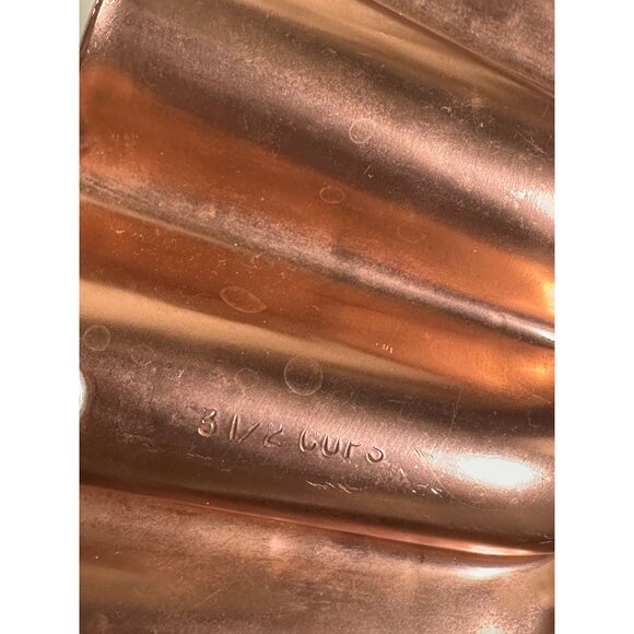 Vintage Copper Fluted 3.5 Cup Baking Mold Jelly Pudding Mold Wall Decor - Picture 6 of 7